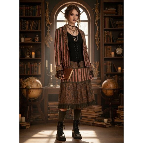 Solstice Dresses & Skirts - NWT Vtg 90s Solstice Blazer Tiered Skirt Set • Whimsigoth Steampunk Boho Grunge